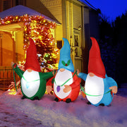 6.6 FT Lighted Christmas Inflatable Decoration, Inflatable Three Christmas Gnomes Elves, Funny Blow Up Yard Decorations With Built-in LED Lights For Holiday Party Front Yard Lawn Garden Decor