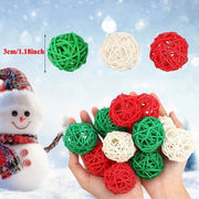 30 Pcs Christmas Rattan Balls Decorations Christmas Wicker Balls Decorative For Christmas Home Decor DIY Vase Bowl Filler Ornament Table Decoration